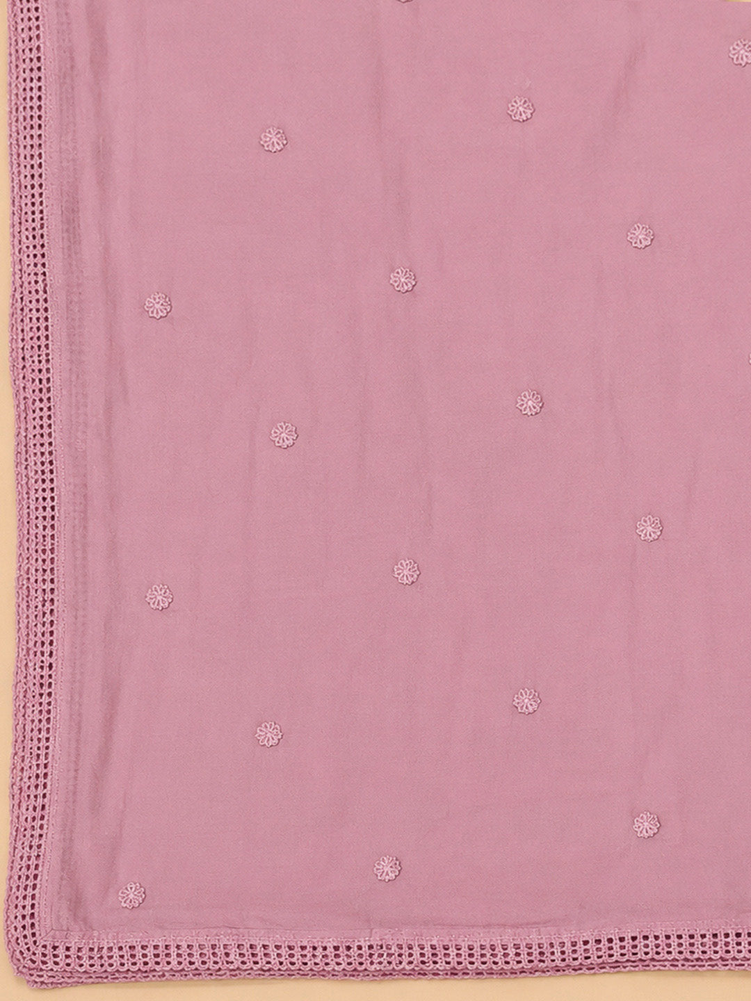 Pink Cotton Blend Embroidered Unstitched Dress Material