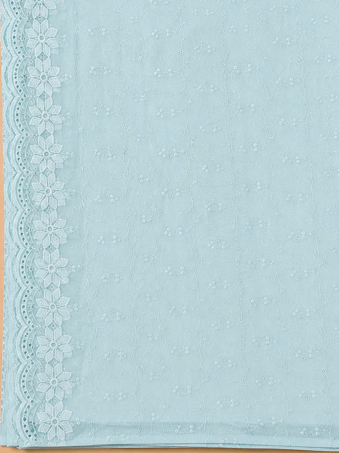Sky Blue Georgette Embroidered Unstitched Dress Material