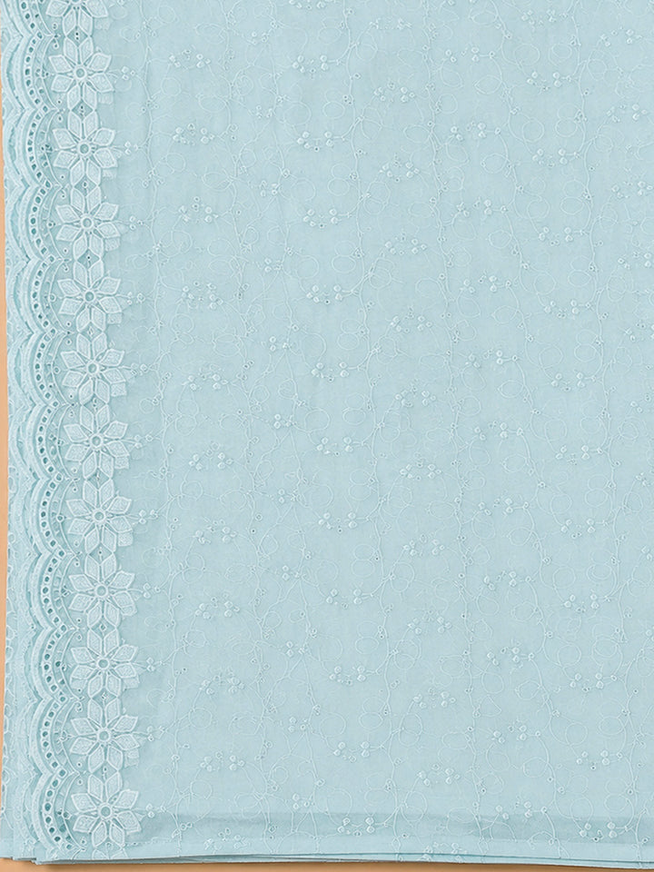 Sky Blue Georgette Embroidered Unstitched Dress Material