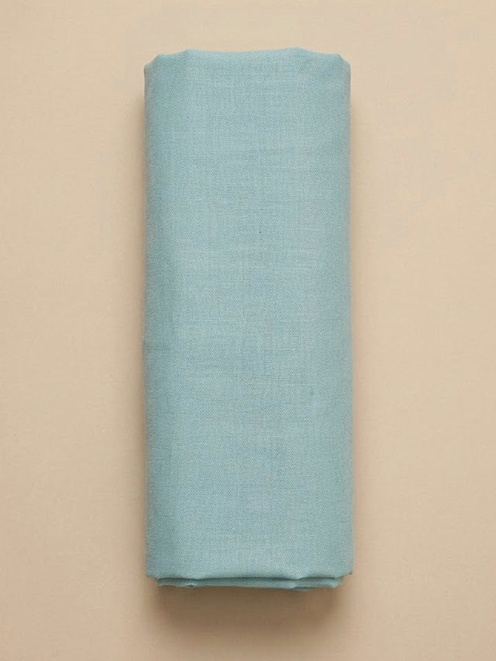 Sky Blue Cotton Blend Embroidered Unstitched Dress Material