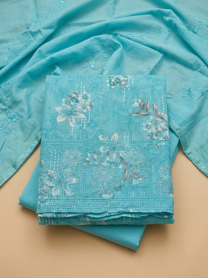 Firozee Cotton Blend Printed Unstitched Dress Material