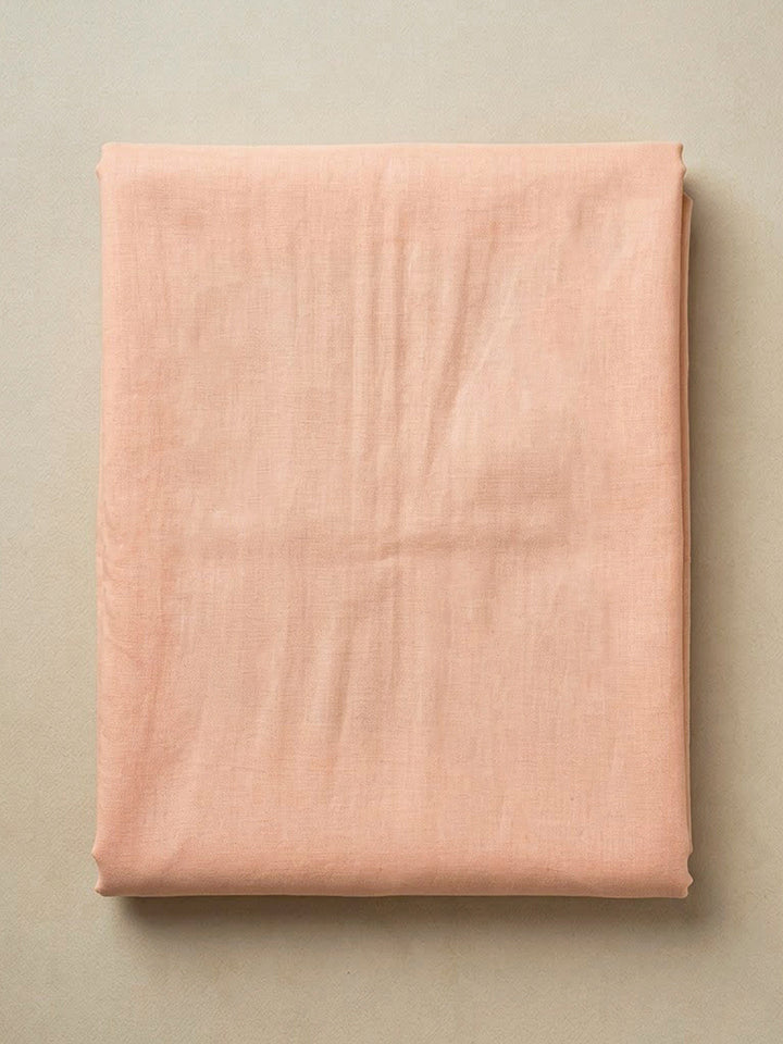 Peach Cotton Blend Embroidered Unstitched Dress Material