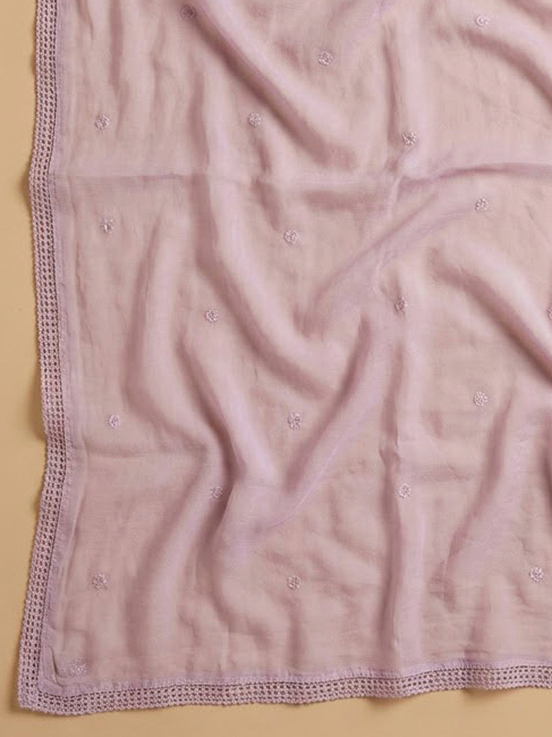 Onion Pink Cotton Blend Embroidered Unstitched Dress Material