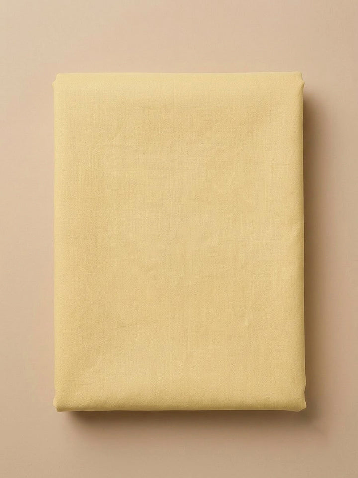 Yellow Cotton Blend Embroidered Unstitched Dress Material