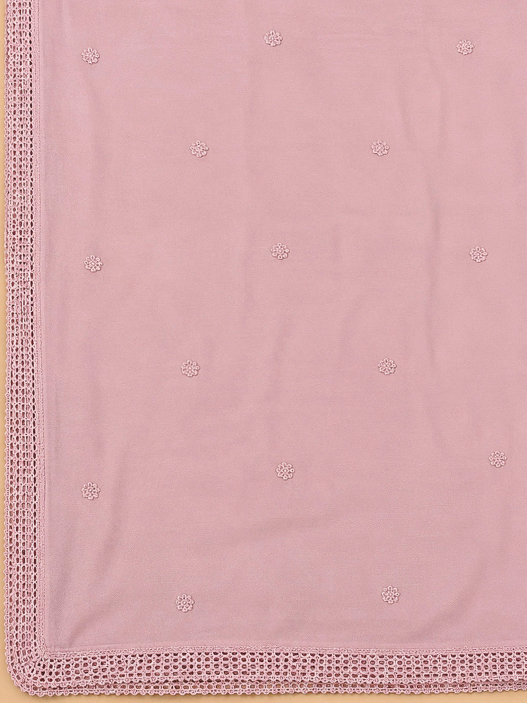 Pink Cotton Blend Printed Unstitched Dress Material