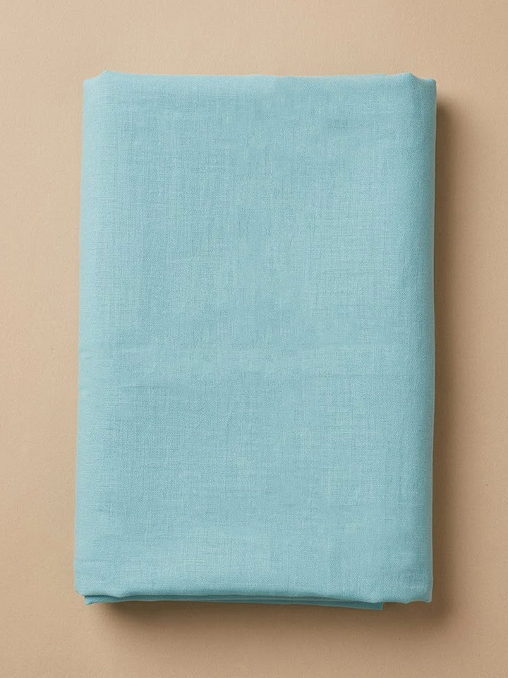 Sky Blue Cotton Blend Printed Unstitched Dress Material