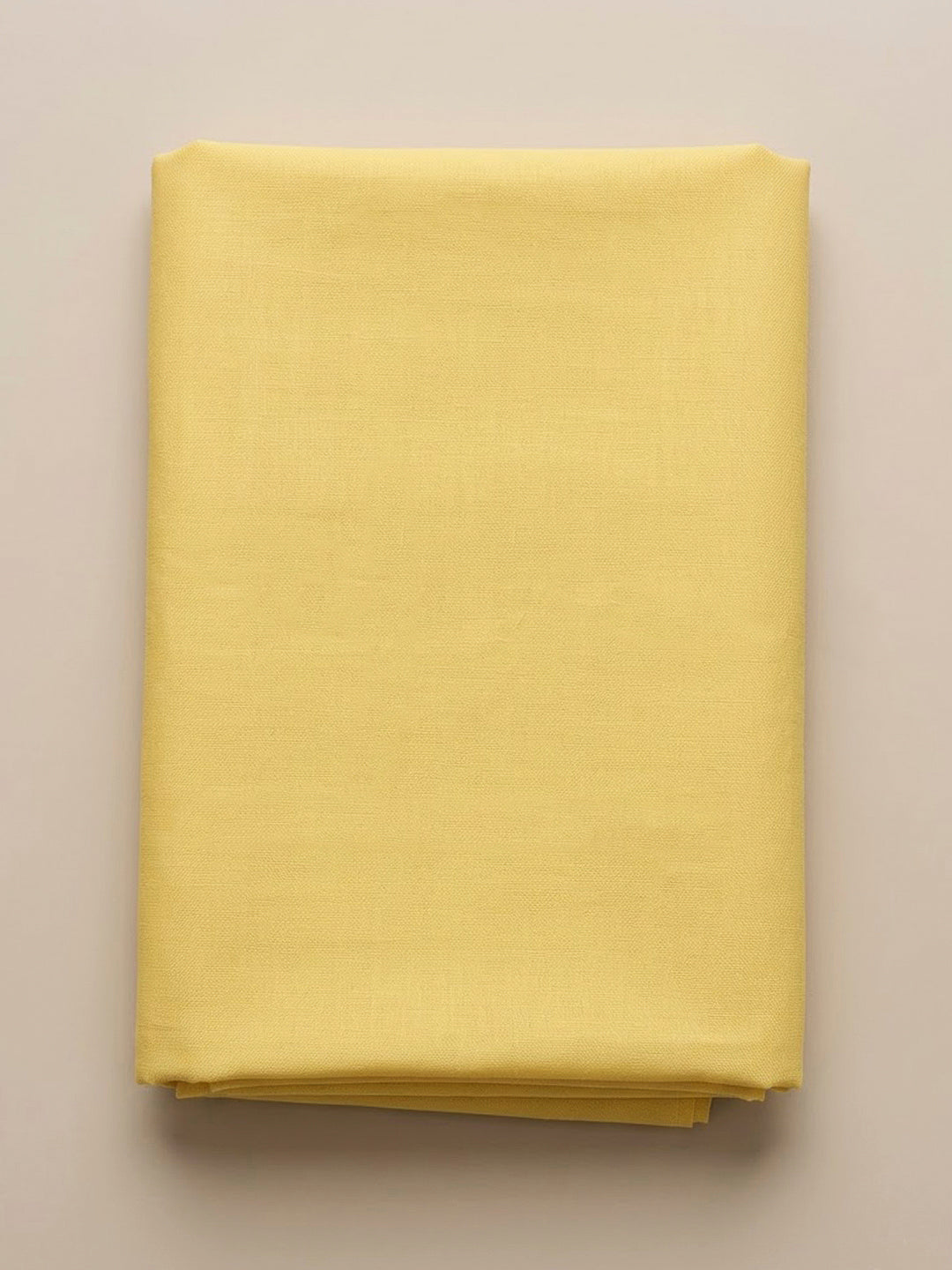 Yellow Cotton Blend Printed Unstitched Dress Material