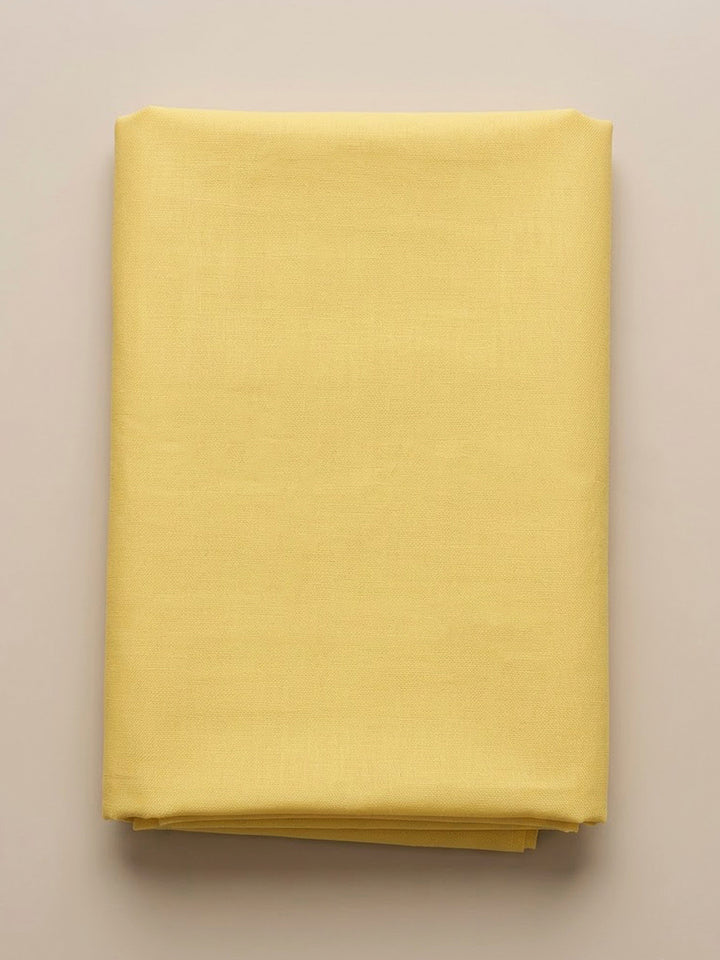 Yellow Cotton Blend Printed Unstitched Dress Material