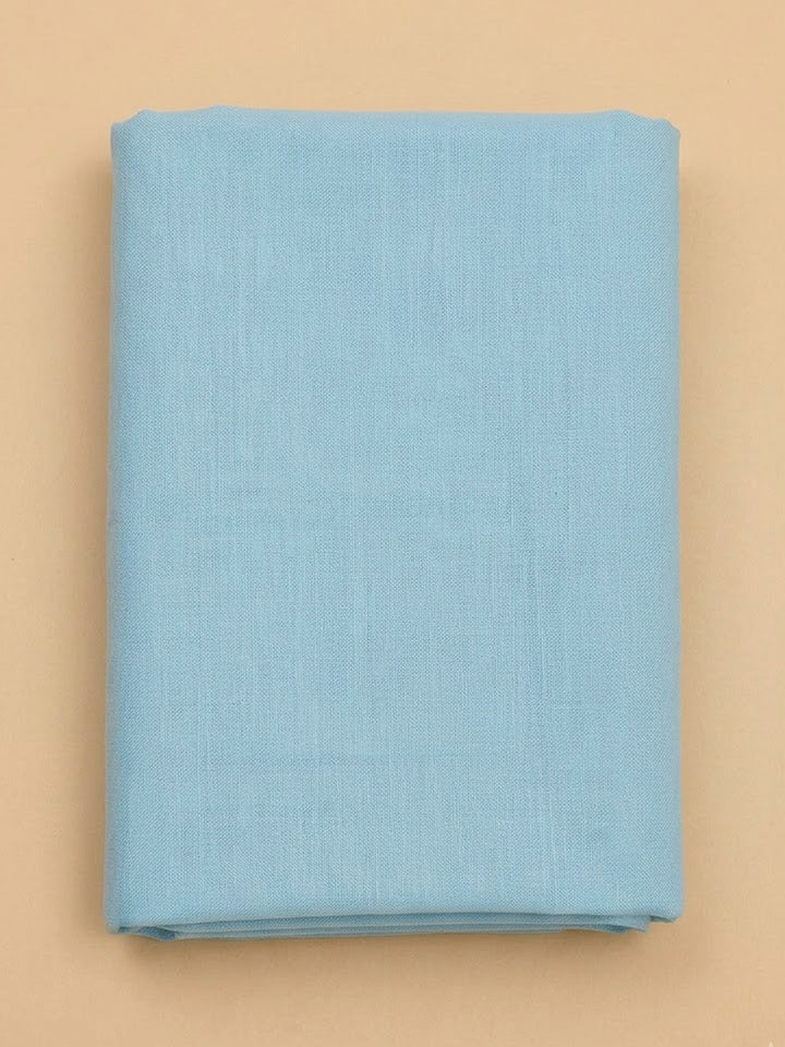 Sky Blue Cotton Blend Printed Unstitched Dress Material