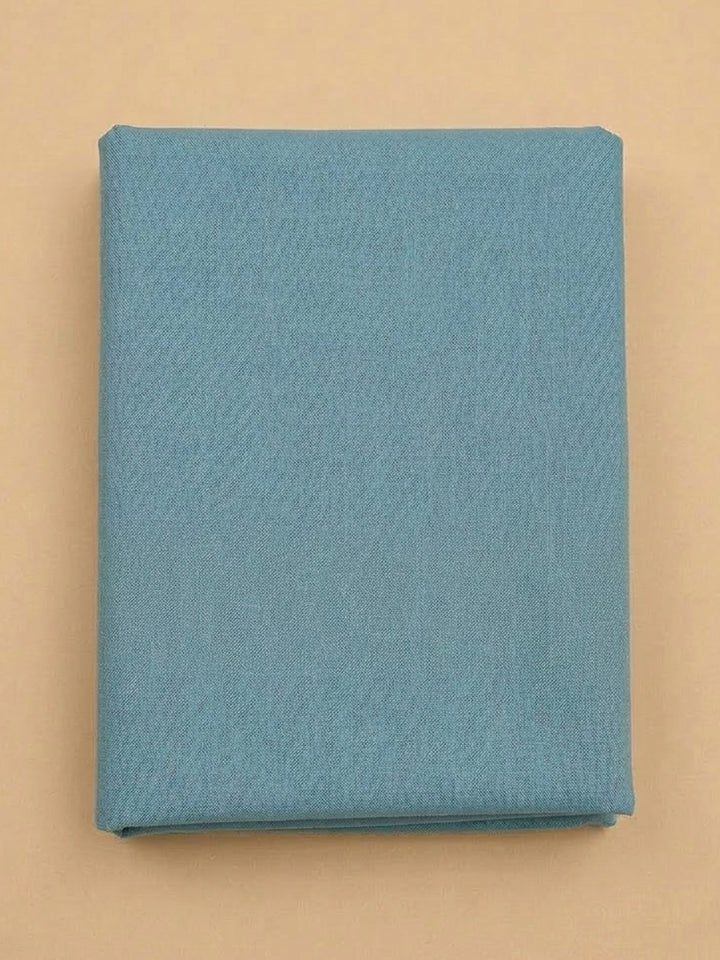 Blue Cotton Blend Embroidered Unstitched Dress Material