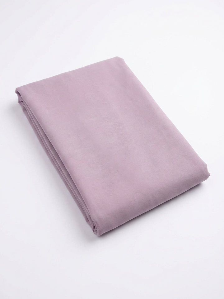 Lavender Embroidered Cotton Blend Unstitched Suit &amp; Pant With Cotton Dupatta