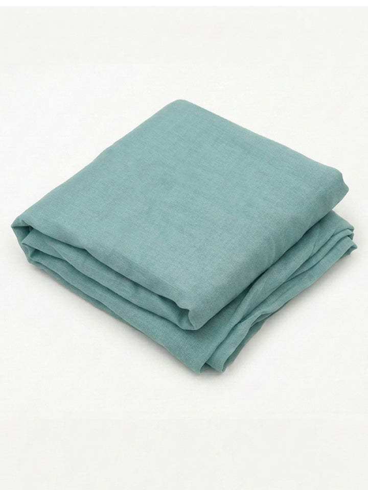Sky Blue Embroidered Cotton Blend Unstitched Suit &amp; Pant With Cotton Dupatta