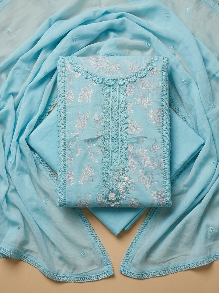 Firozee Embroidery Cotton Blend Unstitched Dress Material
