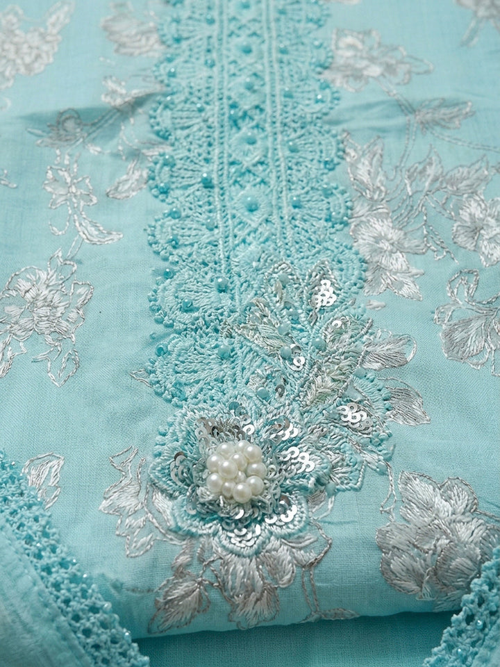 Firozee Embroidery Cotton Blend Unstitched Dress Material