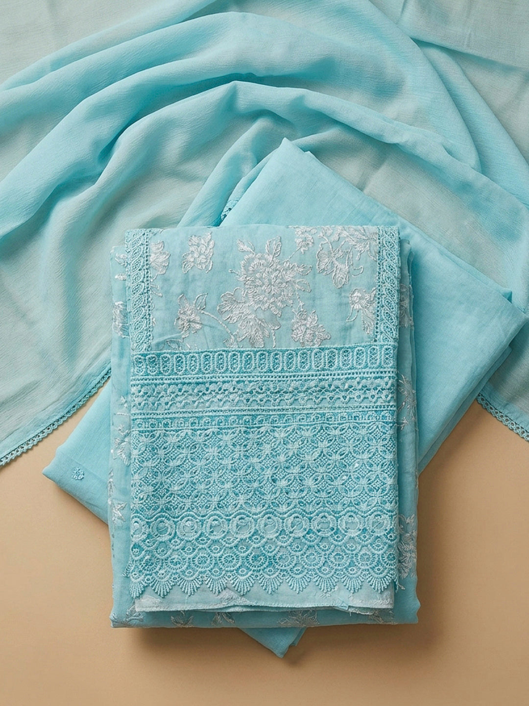 Firozee Embroidery Cotton Blend Unstitched Dress Material