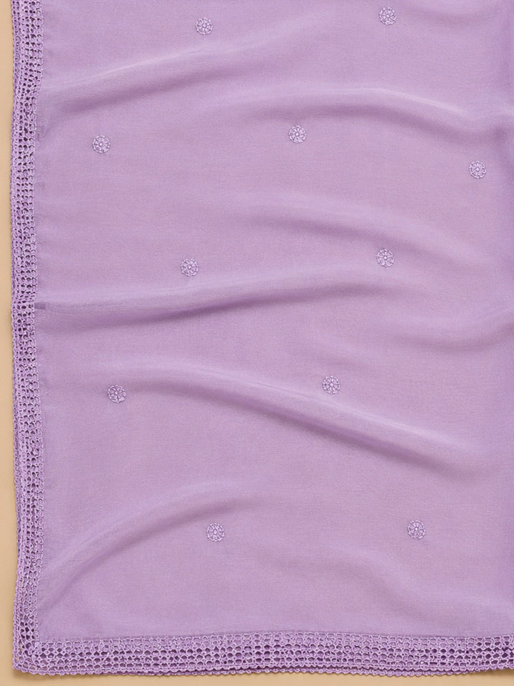 Pink Embroidery Cotton Blend Unstitched Dress Material