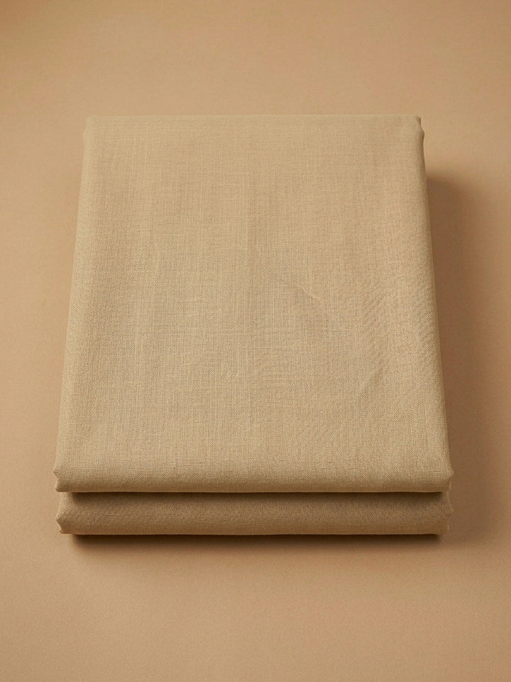 Beige Embroidery Cotton Blend Unstitched Dress Material