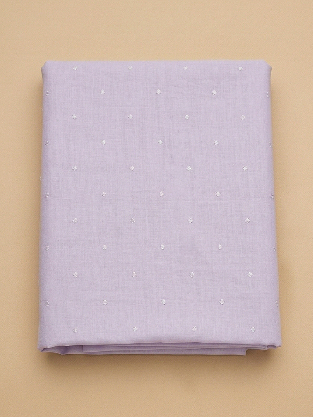Lavender Embroidery Cotton Blend Unstitched Dress Material