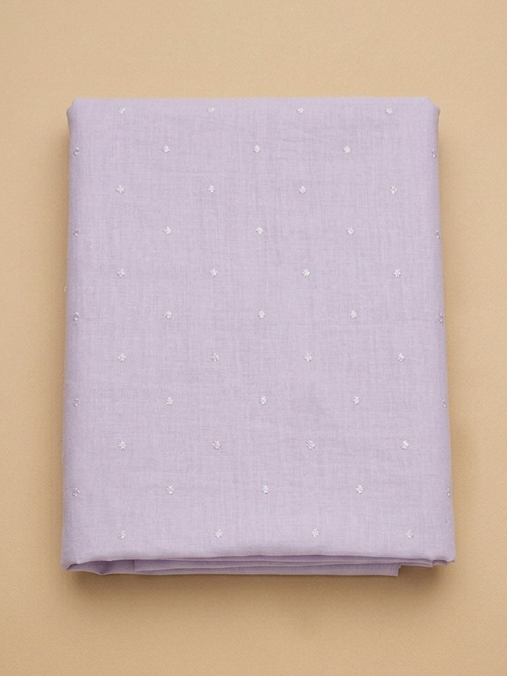 Lavender Embroidery Cotton Blend Unstitched Dress Material