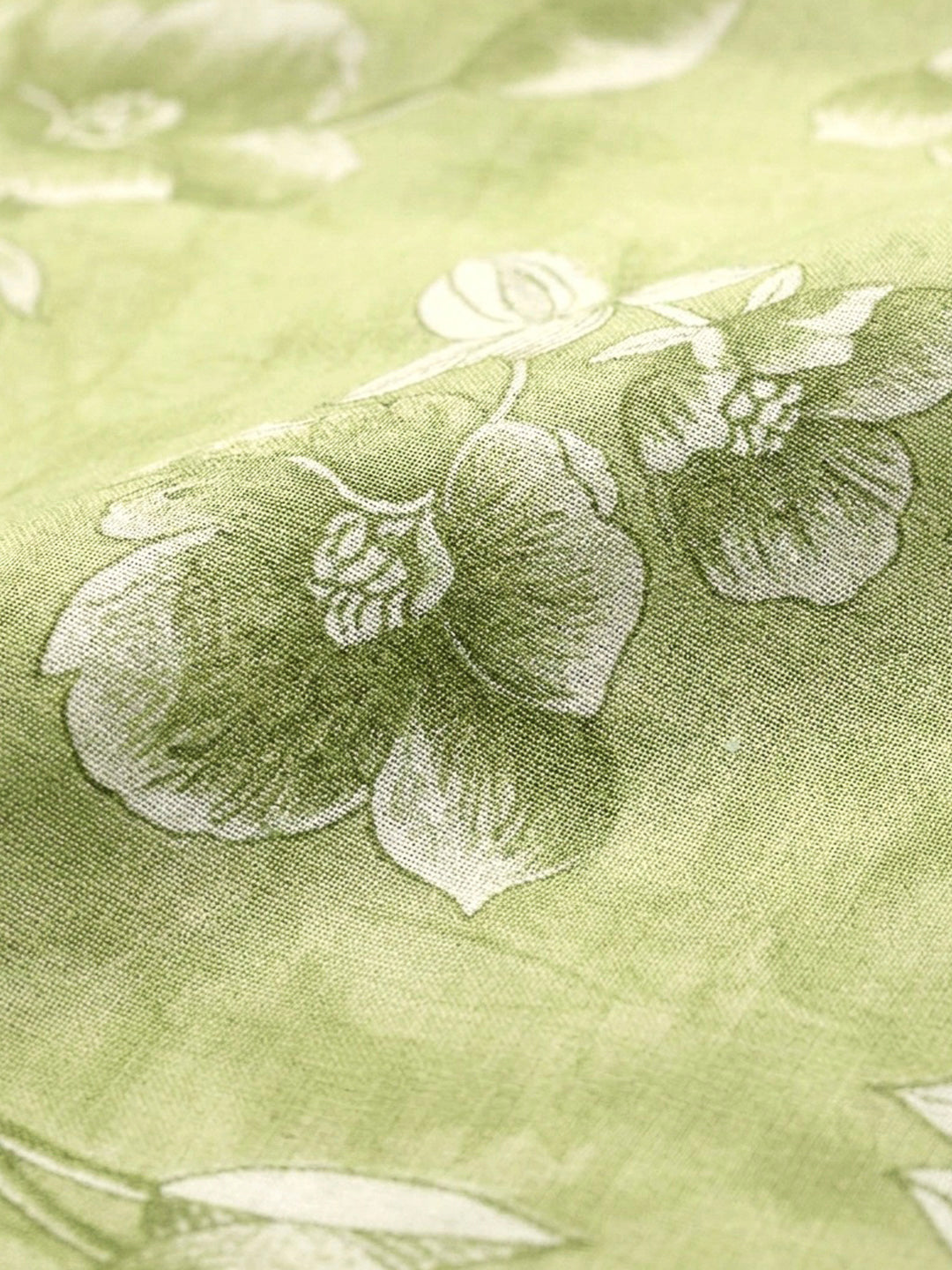 Green Embroidery Cotton Blend Unstitched Dress Material