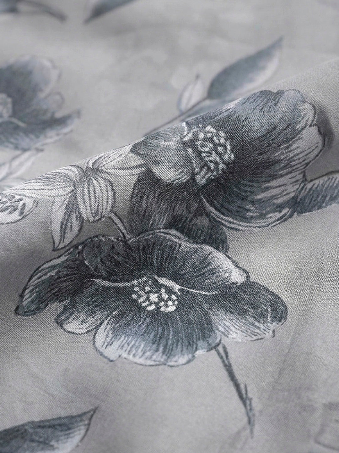 Grey Embroidery Cotton Blend Unstitched Dress Material