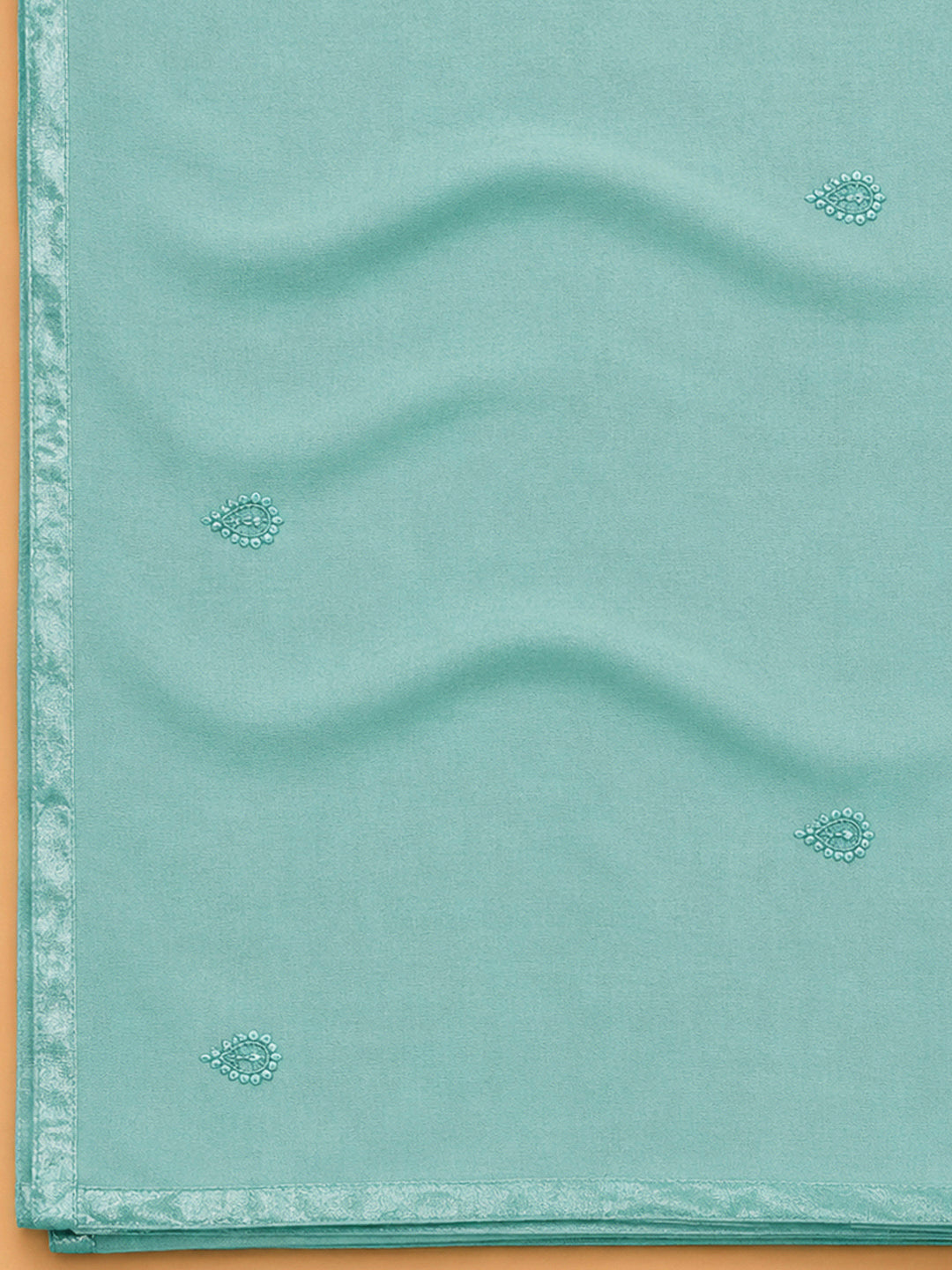 Rama Green Embroidery Cotton Blend Unstitched Dress Material