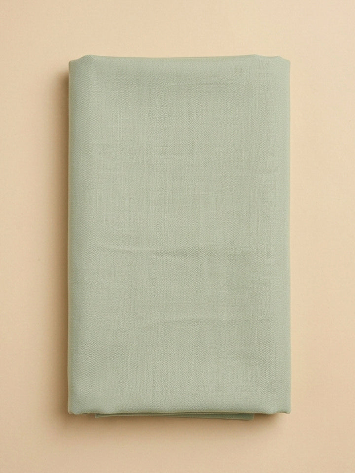 Pista Green Embroidery Cotton Blend Unstitched Dress Material