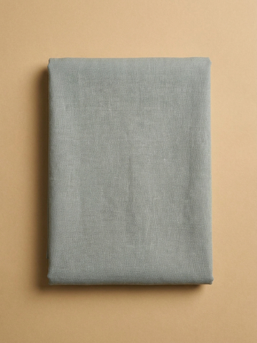 Grey Blue Printed Linen Blend Unstitched Dress Material