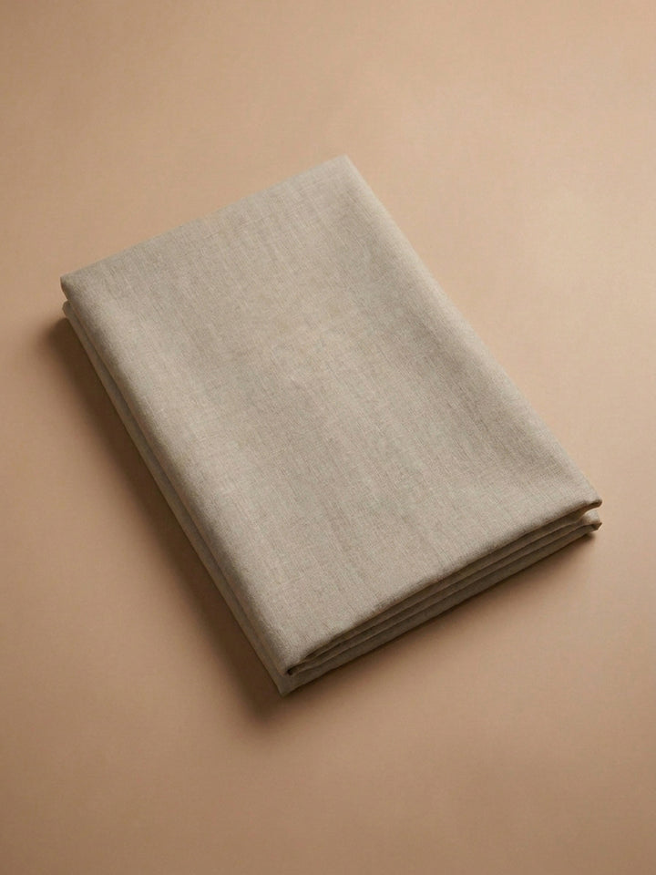 Grey Printed Linen Blend Unstitched Dress Material