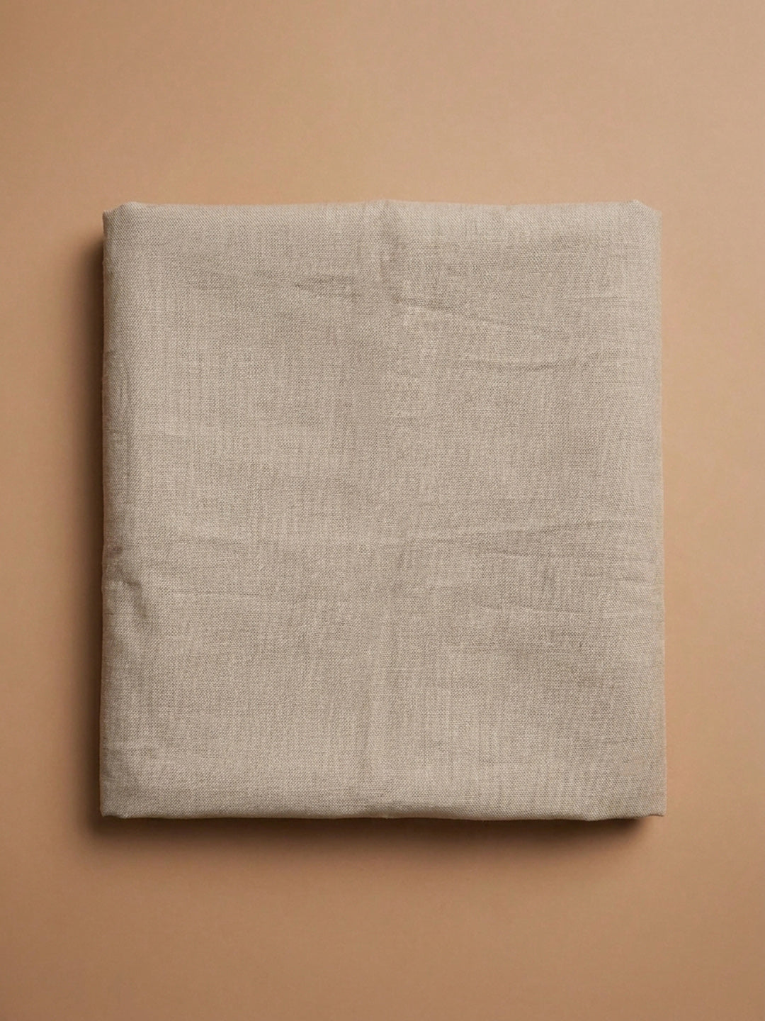 Beige Printed Linen Blend Unstitched Dress Material