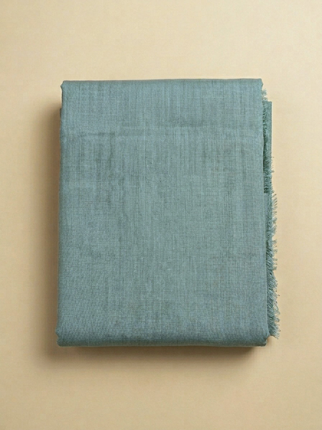 Grey Blue Printed Linen Blend Unstitched Dress Material