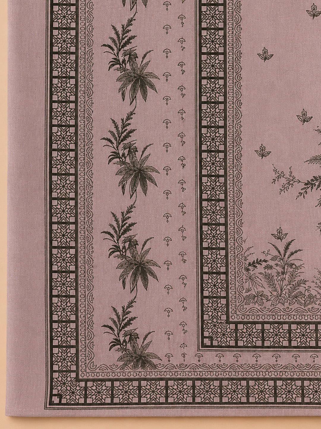 Onion Pink Printed Linen Blend Unstitched Dress Material