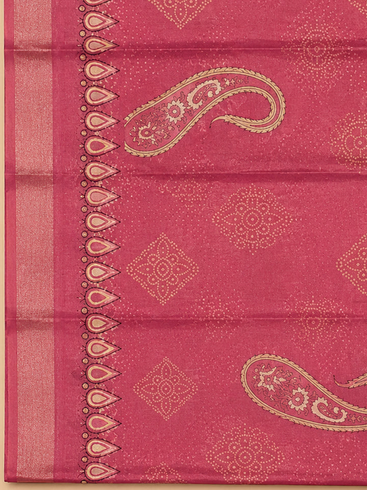 Onion Pink Embroidery Chanderi Unstitched Dress Material