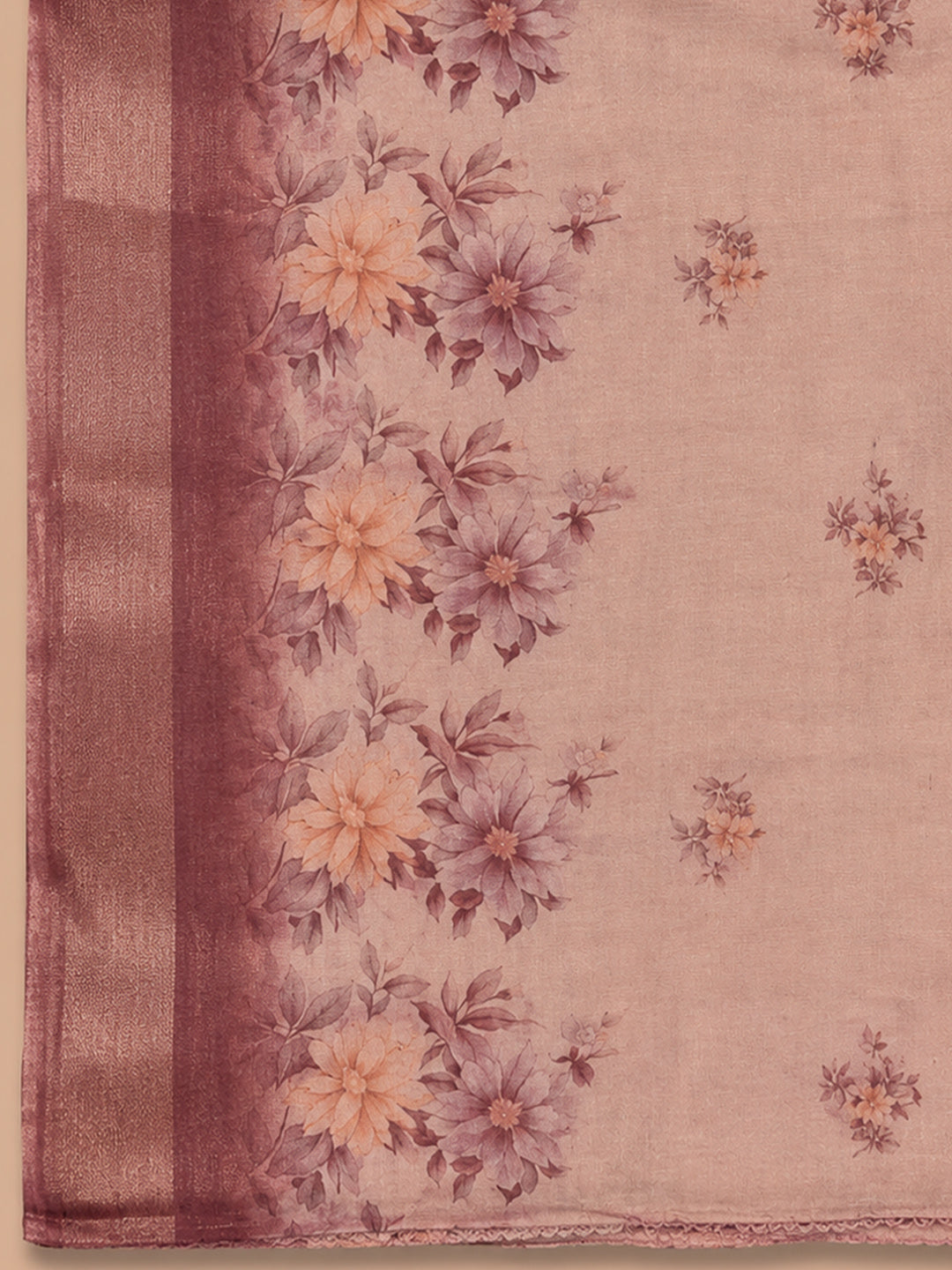 Onion Pink Embroidery Chanderi Unstitched Dress Material