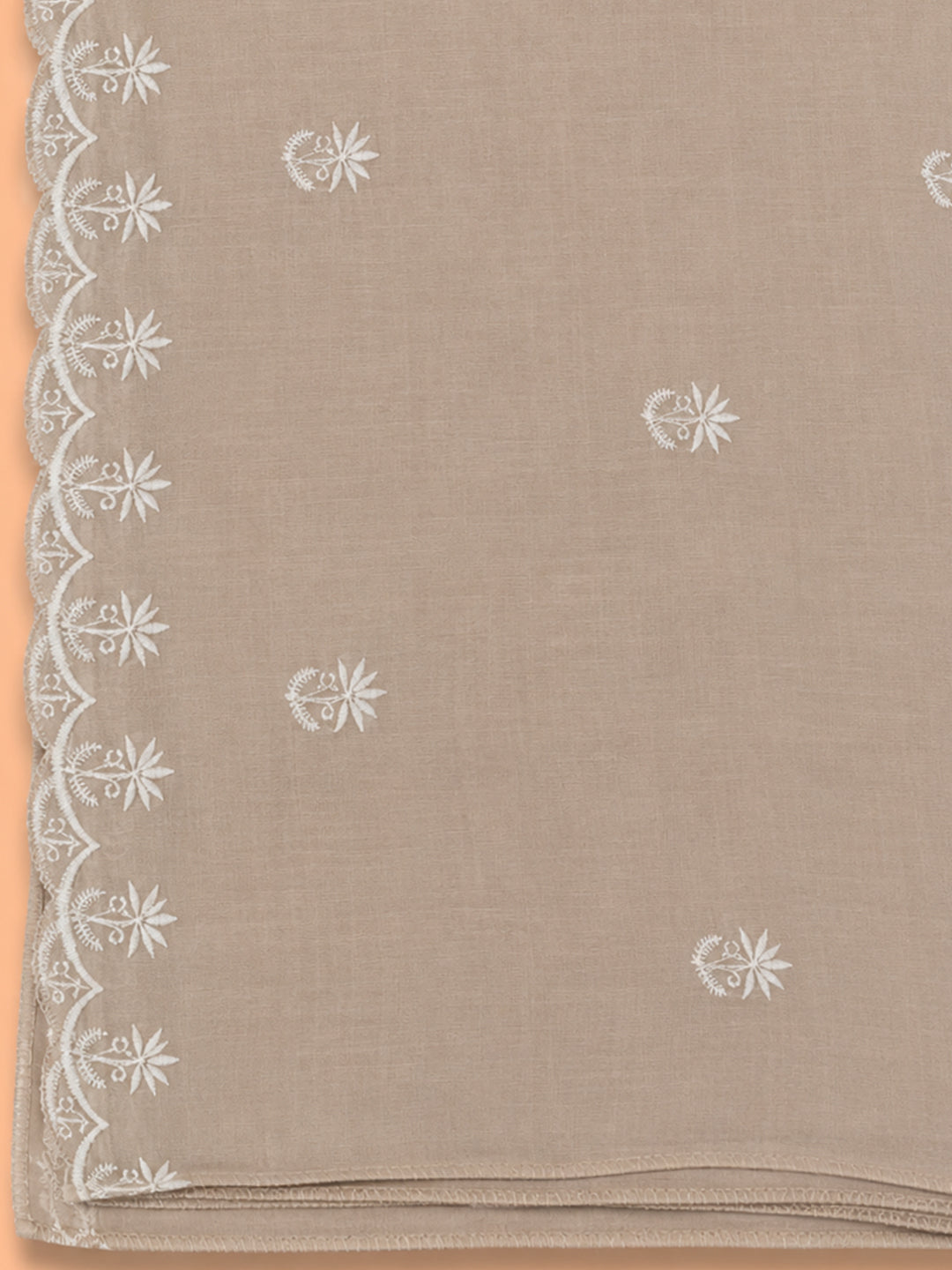 Chikoo  Chanderi Unstitched Dress Material