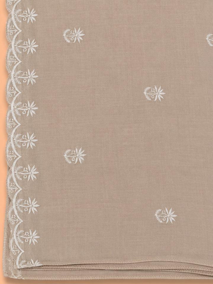 Chikoo  Chanderi Unstitched Dress Material