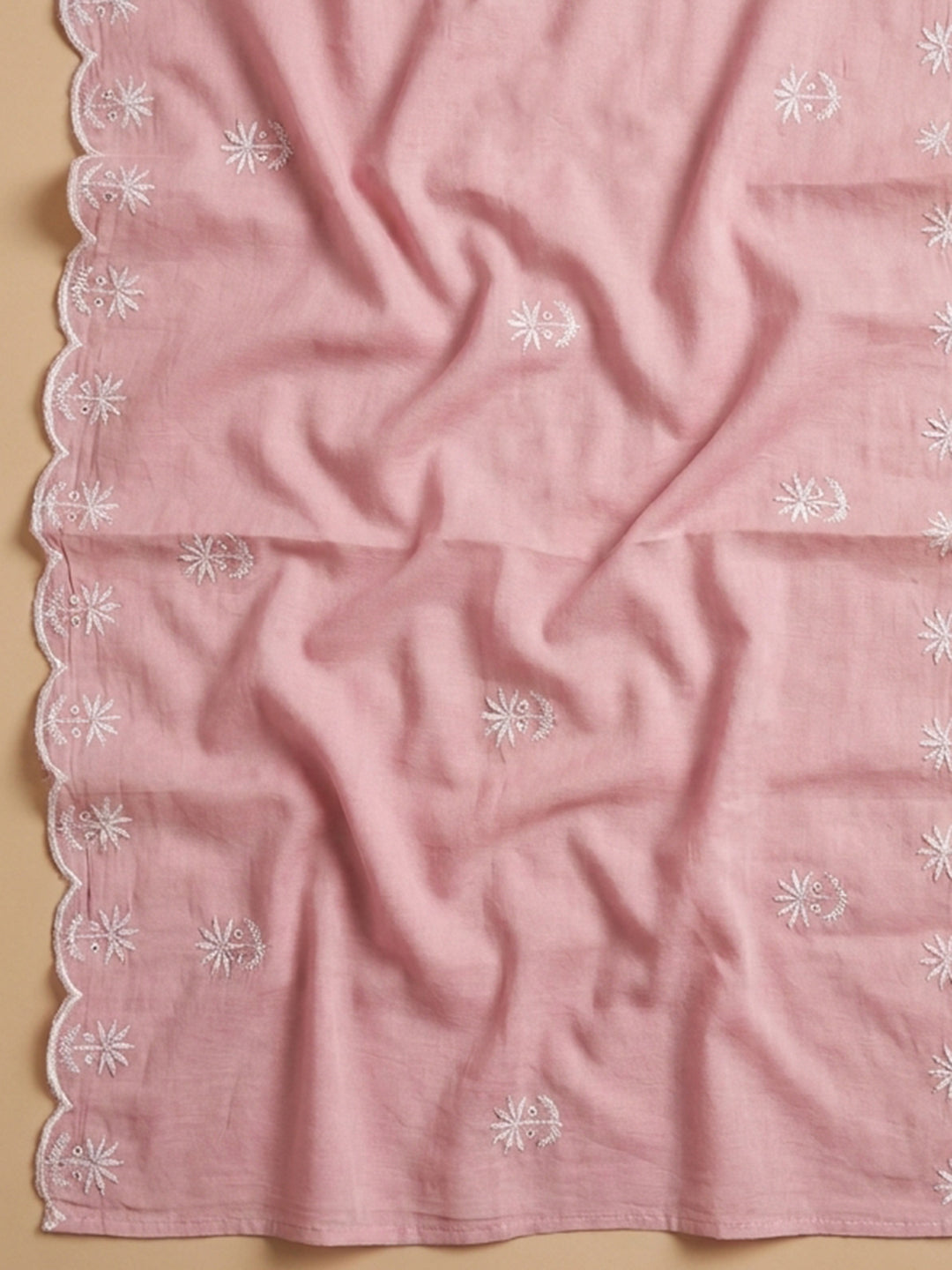 Peach  Chanderi Unstitched Dress Material