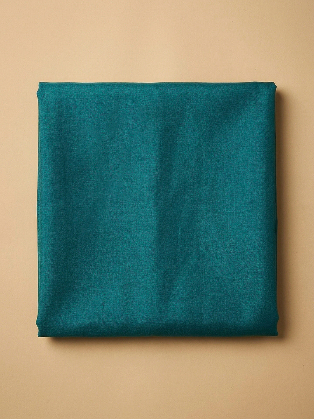 Teal Blue Chanderi Embroidered Unstitched Dress Material