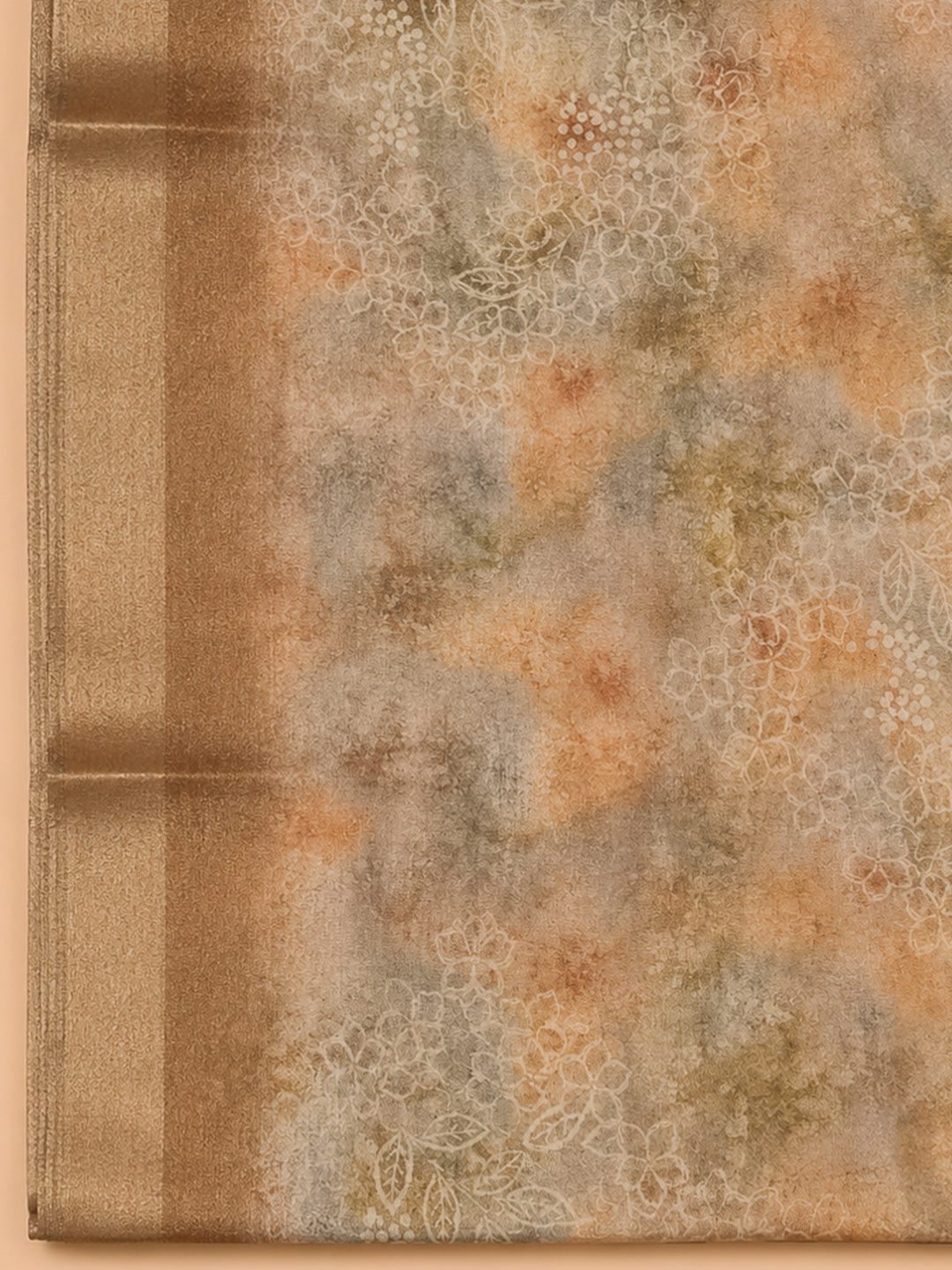 Peach  Chanderi Unstitched Dress Material