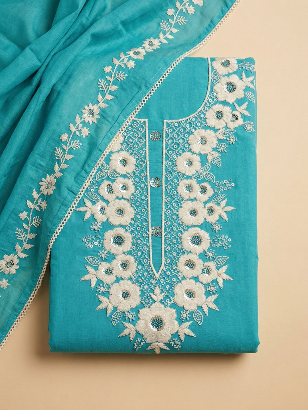 Firozee  Chanderi Unstitched Dress Material