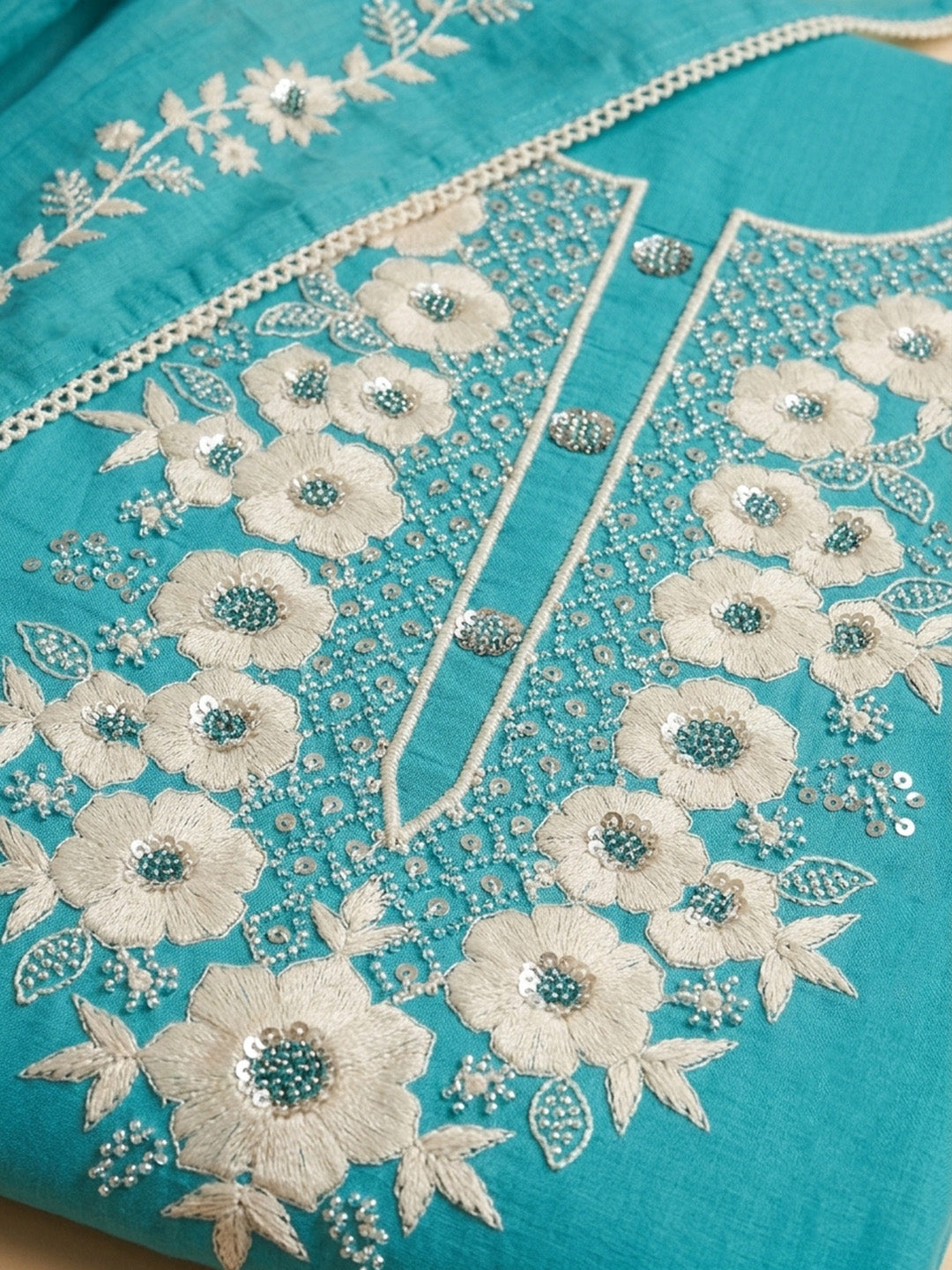 Firozee  Chanderi Unstitched Dress Material