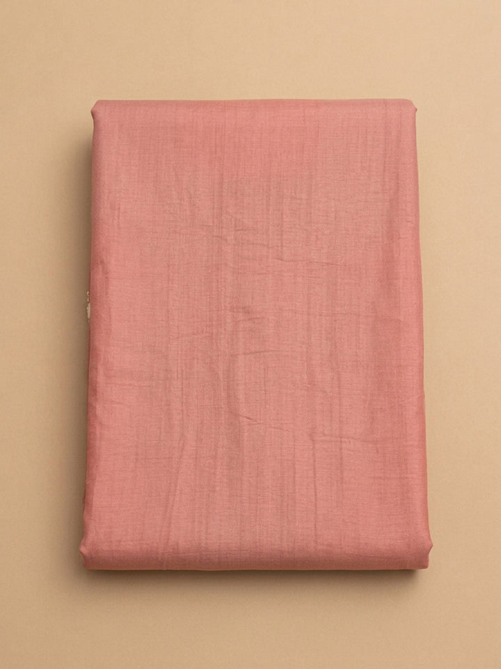 Peach  Chanderi Unstitched Dress Material