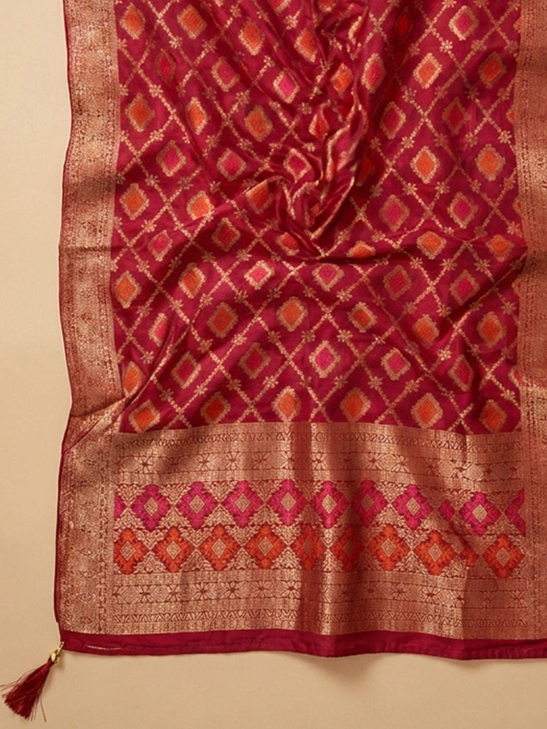 Pista Green  Chanderi Unstitched Dress Material