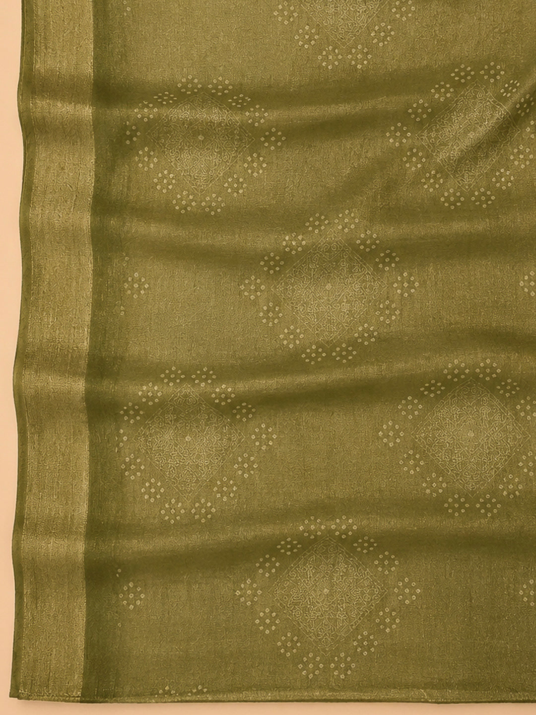 Mehndi Chanderi Embroidered Unstitched Dress Material