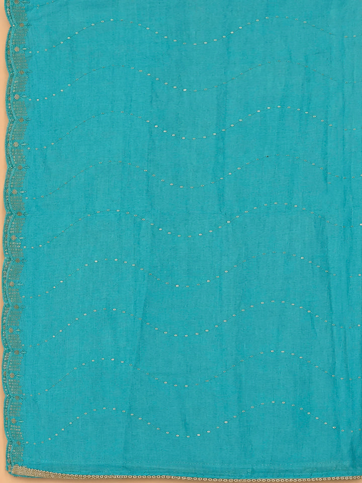 Firozee Chanderi Embroidered Unstitched Dress Material