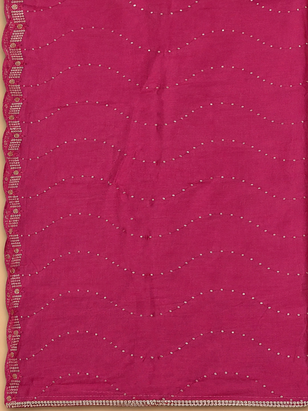 Hot Pink Chanderi Embroidered Unstitched Dress Material