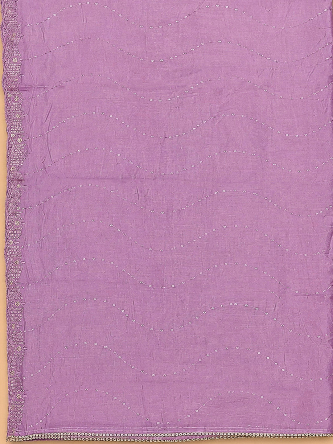 Lavender Chanderi Embroidered Unstitched Dress Material