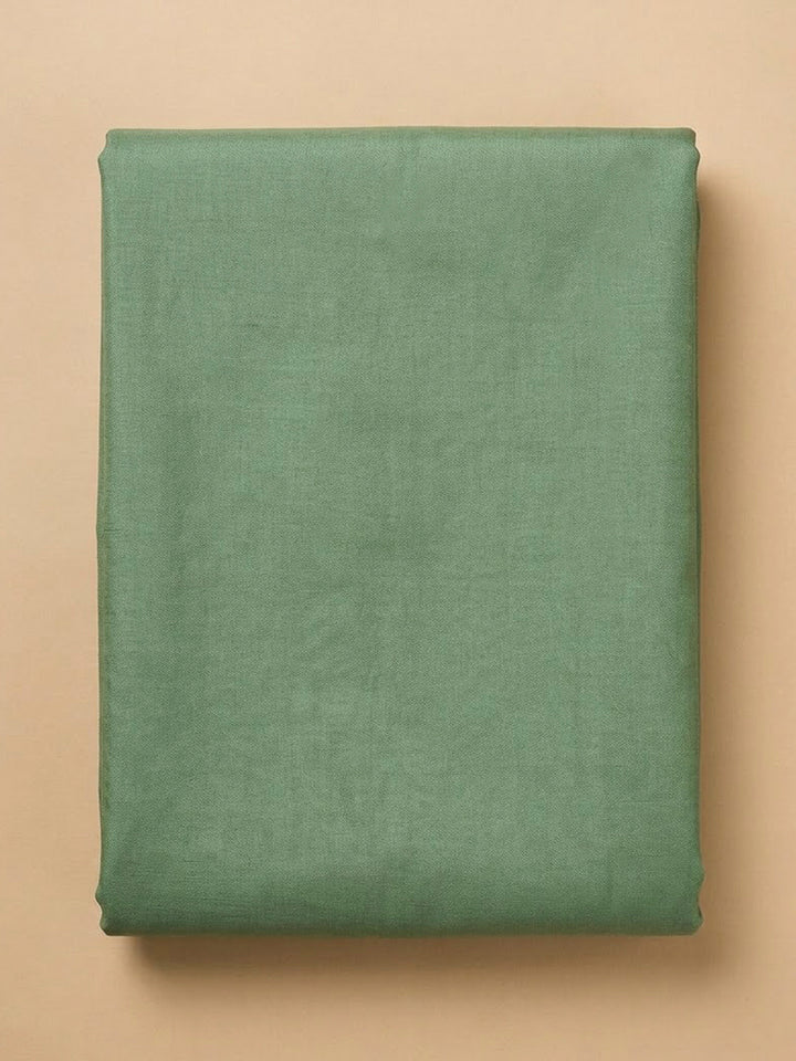Aqua Green Chanderi Embroidered Unstitched Dress Material