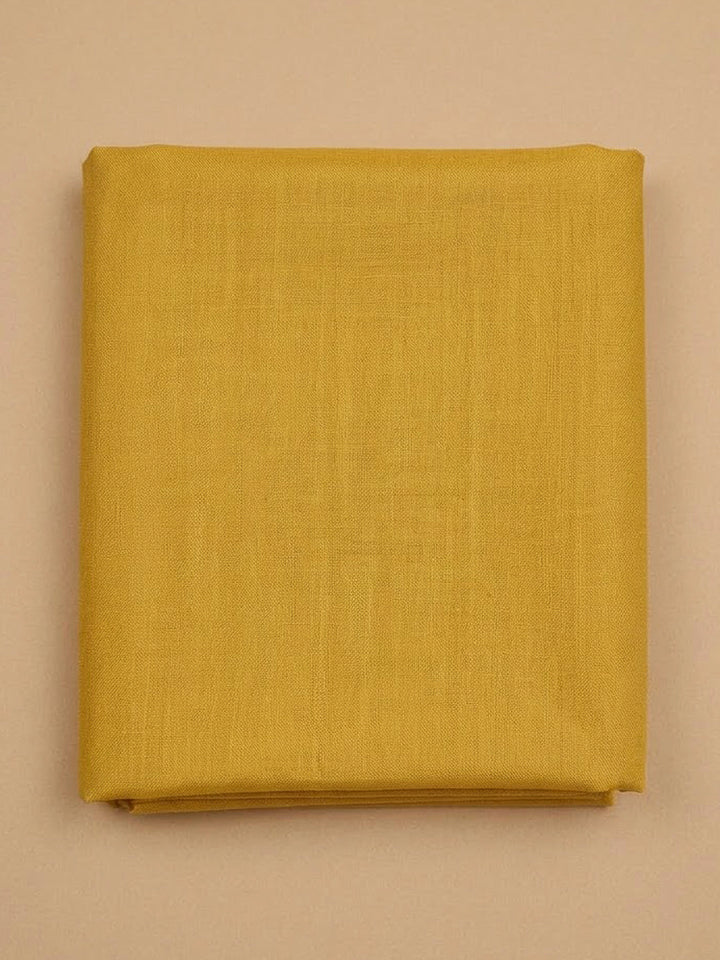 Mustard Chanderi Embroidered Unstitched Dress Material