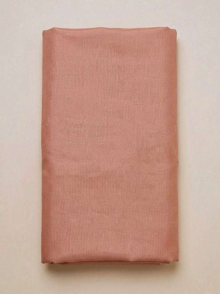Peach Chanderi Embroidered Unstitched Dress Material